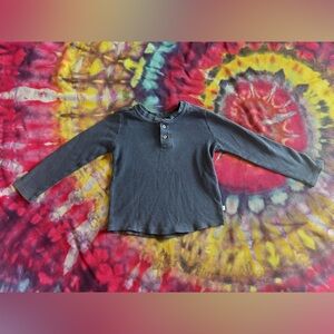 💙🦋Honest Company Organic Cotton Kids Longsleeve Henley T Shirt 3T
